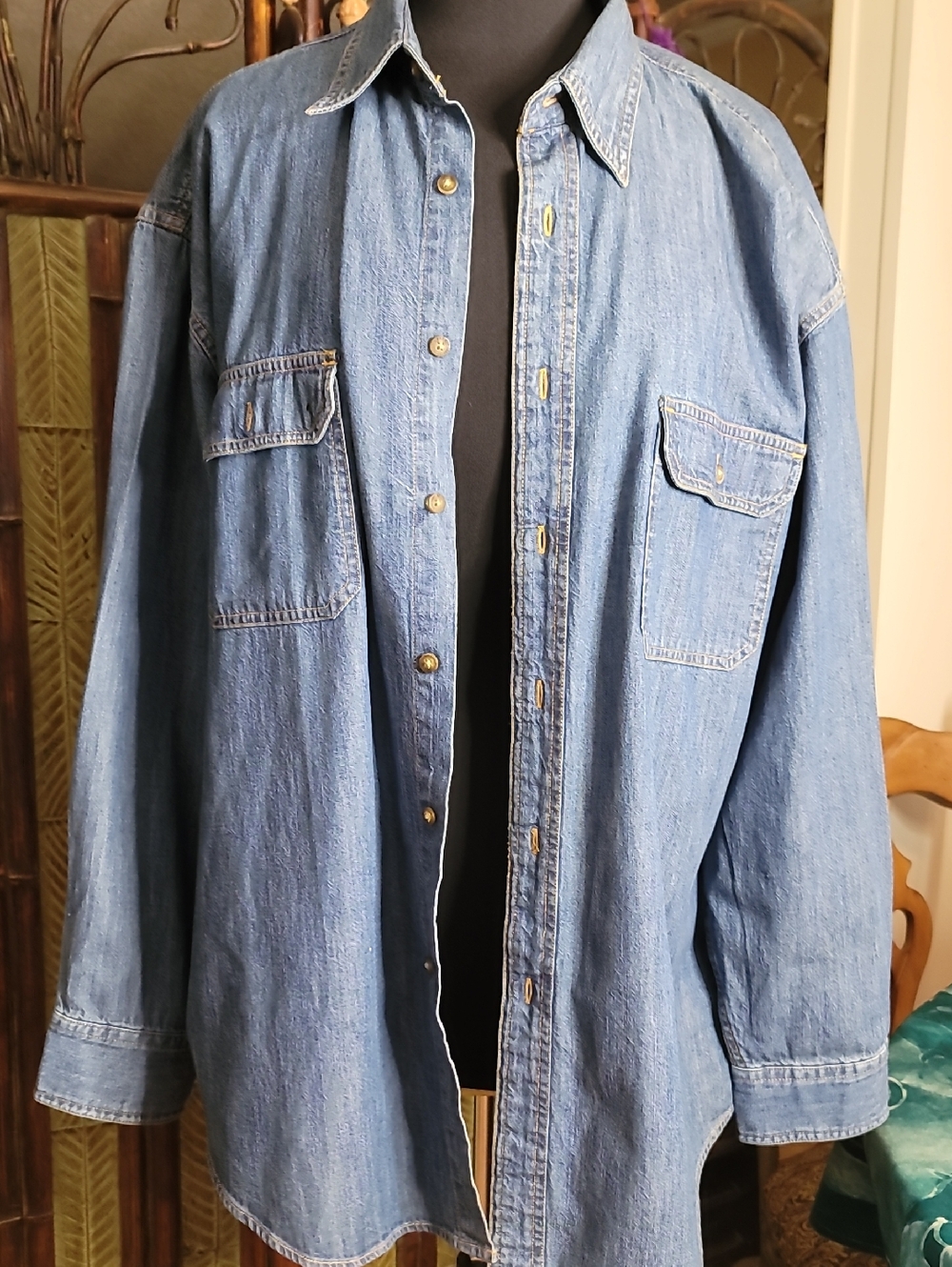 Light Blue Denim Shirt Jacket - Relaxed Women's Layering Shirt